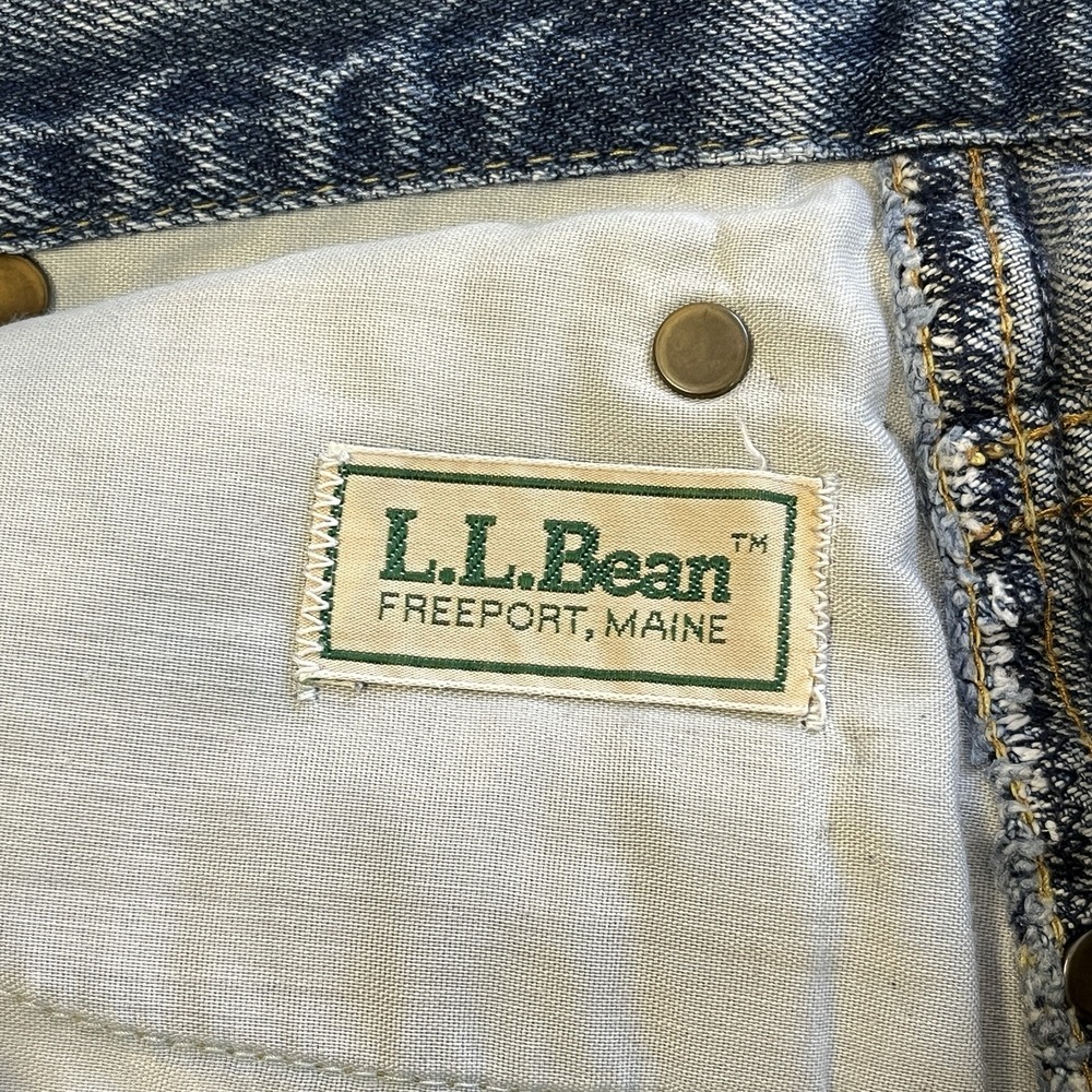 Vintage L.L. Bean Denim Jean Midi Skirt Womens‎ 12 A-Line Blue 28 Waist Boho - Picture 8 of 9
